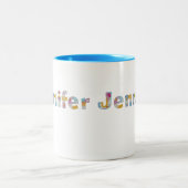 Ihr Name in künstlerischen Blumenschreiben / Jenni Zweifarbige Tasse (Mittel)