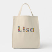 Ihr Name in künstlerischen Blumenschreiben / Lisa Tragetasche (Rückseite)