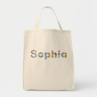 Ihr Name in künstlerischen Blumenschreiben / Sophi Tragetasche