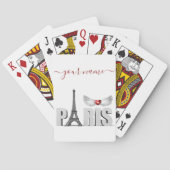 Ihr Name in Paris Eiffelturm Herzogin Wings Spielkarten (Rückseite)