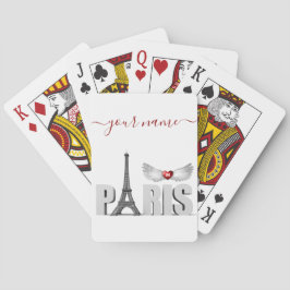 Ihr Name in Paris Eiffelturm Herzogin Wings Spielkarten