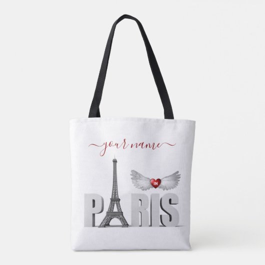 Ihr Name in Paris Eiffelturm Herzogin Wings Tasche (Rückseite)