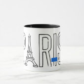 [Ihr Name] in Paris - Eiffelturmtypografie Tasse (Zentrum)
