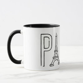 [Ihr Name] in Paris - Eiffelturmtypografie Tasse