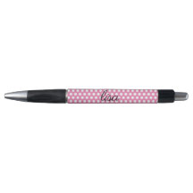 Ihr Name in rosa und weiße Punkte trendy Muster