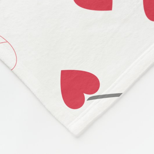 Ihr Name Initial und Red Hearts überall weiß Fleecedecke (Ecke)