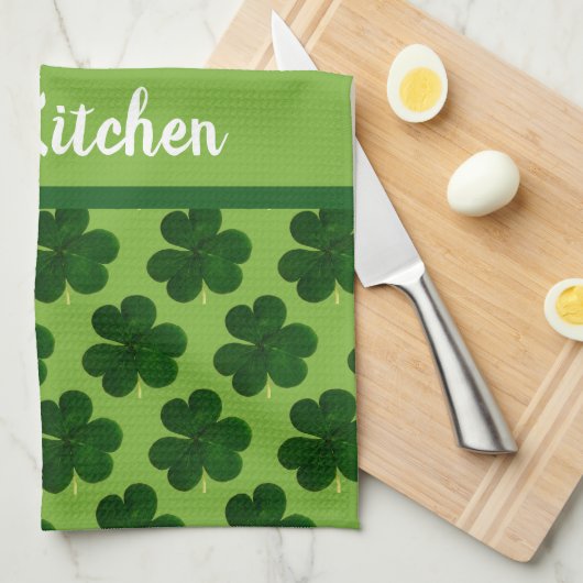 Ihr Name Irish Kitchen St Patrick's Day Geschirrtuch (Viertel Falte)