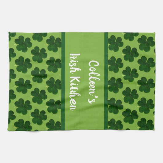 Ihr Name Irish Kitchen St Patrick's Day Geschirrtuch (Horizontal)
