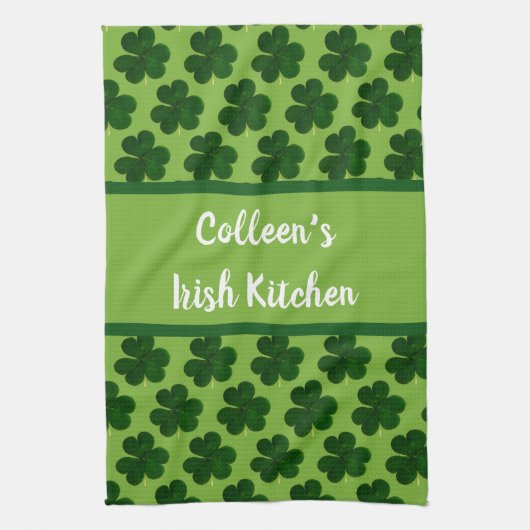 Ihr Name Irish Kitchen St Patrick's Day Geschirrtuch (Vertikal)
