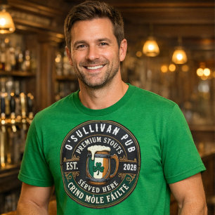 Ihr Name Irish Pub Benutzerdefinierter Saint Patri T-Shirt