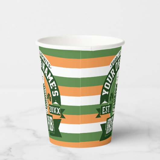 Ihr Name Irish Pub Funny St Patricks Day trinken Pappbecher (Rechts)