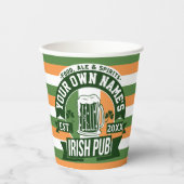 Ihr Name Irish Pub Funny St Patricks Day trinken Pappbecher (Vorderseite)