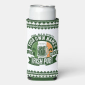 Ihr Name Irish Pub | Monogram Irish Bar Selters Dosenkühler (Seltzer Vorderseite)
