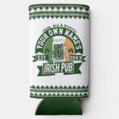 Ihr Name Irish Pub | Monogram Irish Bar Selters Dosenkühler (Rückseite)