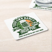 Ihr Name Irish Pub | Personalisierter St. Patricks Rechteckiger Pappuntersetzer (angewinkelt)