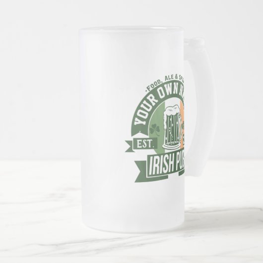 Ihr Name Irish Pub | Personalisierter St. Patty's  Mattglas Bierglas (VorderseiteRechts)