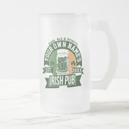 Ihr Name Irish Pub | Personalisierter St. Patty's  Mattglas Bierglas