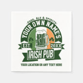 Ihr Name Irish Pub | Persönlicher St. Patrick's Da Serviette (Vorderseite)