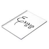 Ihr Name ist Emma Calligraphie Notizblock (Linke Seite)