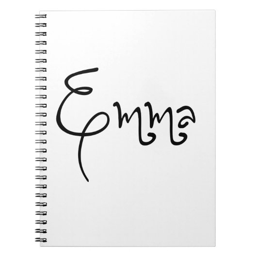 Ihr Name ist Emma Calligraphie Notizblock (Vorderseite)