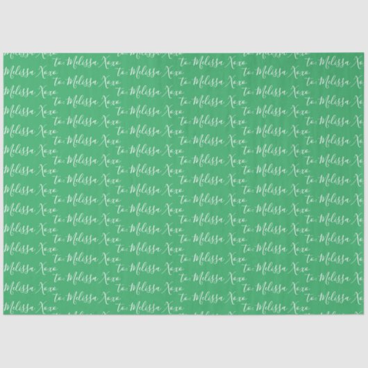 Ihr Name ist grün Seidenpapier (Vorderseite)