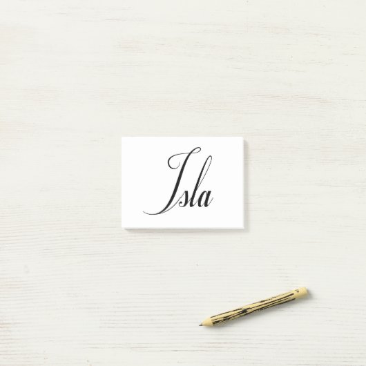 Ihr Name ist Isla Calligraphy Post-it Klebezettel (Auf Schreibtisch)