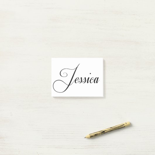 Ihr Name ist Jessica Calligrafie Post-it Klebezettel (Auf Schreibtisch)
