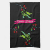 Ihr Name ist Kitchen Three Cherries Tree Limbs Geschirrtuch (Vertikal)