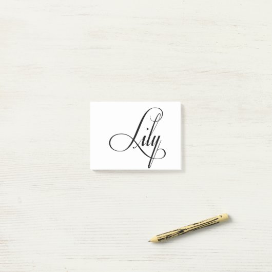 Ihr Name ist Lily Calligraphie Post-it Klebezettel (Auf Schreibtisch)
