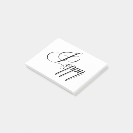 Ihr Name ist Poppy Calligraphy Post-it Klebezettel (angewinkelt)