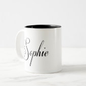 Ihr Name ist Sophie Calligrafie Zweifarbige Tasse (Vorderseite Links)