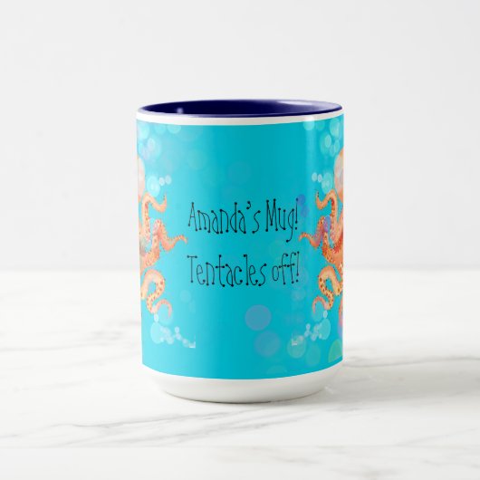 Ihr Name ist Tentakel von Kraken mit Blasen Tasse (Zentrum)