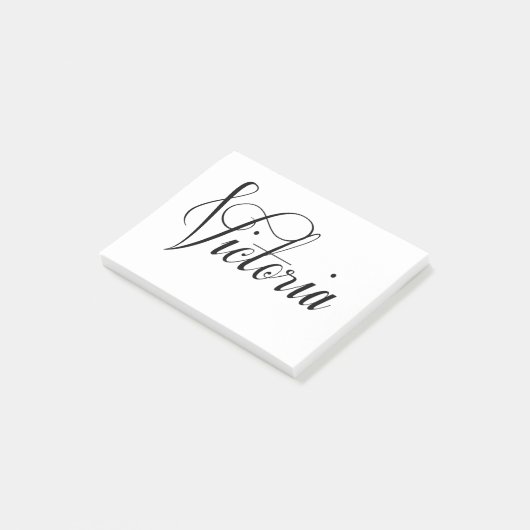 Ihr Name ist Victoria Calligraphie Post-it Klebezettel (angewinkelt)