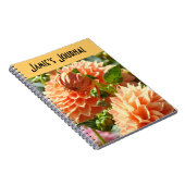 Ihr Name Journal Notebook Orange Dahlia Blume Notizblock (Rechte Seite)