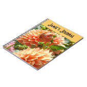 Ihr Name Journal Notebook Orange Dahlia Blume Notizblock (Linke Seite)