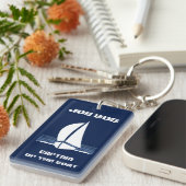 (Ihr Name) Kapitän des Bootes Schlüsselanhänger (Vorderseite rechts)