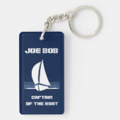 (Ihr Name) Kapitän des Bootes Schlüsselanhänger (Rückseite)