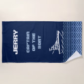 (Ihr Name) Kapitän des Bootes Strandtuch (Vorderseite)