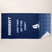 (Ihr Name) Kapitän des Bootes Strandtuch (Vorderseite)