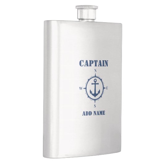 Ihr Name Kapitän Flask Compass Anker Flachmann (Rechts)