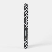 Ihr Name kreist dreieckiges Schwarz-Weiß-Muster iPhone Hülle (Rechte Seite)