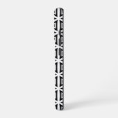 Ihr Name kreist dreieckiges Schwarz-Weiß-Muster iPhone Hülle (Linke Seite)