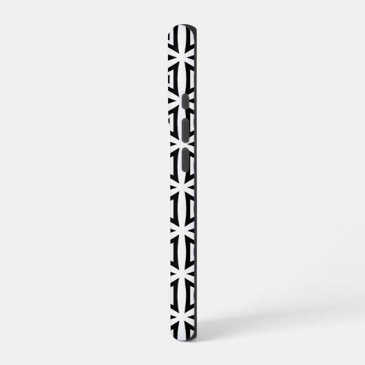 Ihr Name kreist dreieckiges Schwarz-Weiß-Muster iPhone Hülle (Linke Seite)