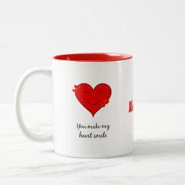 Ihr Name lächelt Herz Zweifarbige Tasse
