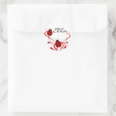 Ihr Name Ladybug Round Aufkleber (Tasche)