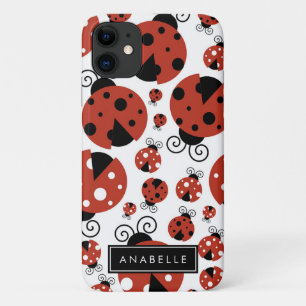 Ihr Name - Ladybugs, Ladybirds - Red Black Case-Mate iPhone Hülle