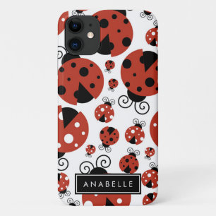 Ihr Name - Ladybugs, Ladybirds - Red Black Case-Mate iPhone Hülle