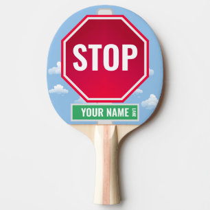 IHR NAME LANE STOPP-SIGN TISCHTENNIS SCHLÄGER