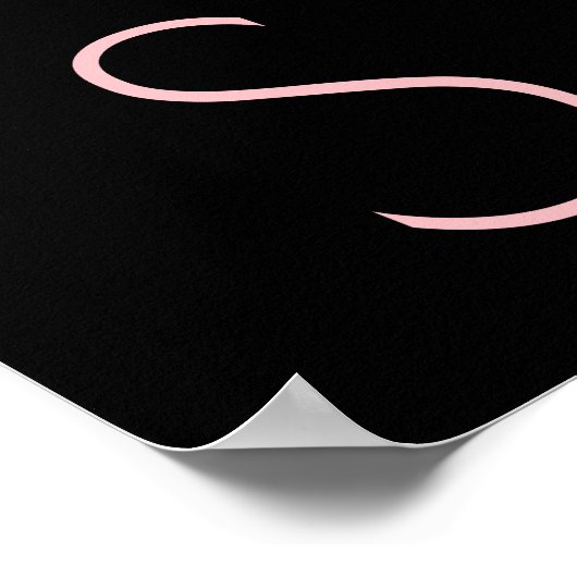 Ihr Name lasche Salon Blumenkohl Glitzer pink schw Poster (Ecke)