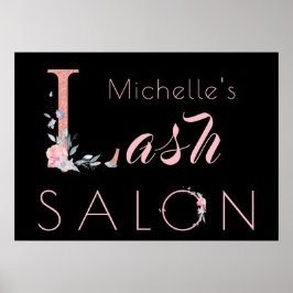 Ihr Name lasche Salon Blumenkohl Glitzer pink schw Poster